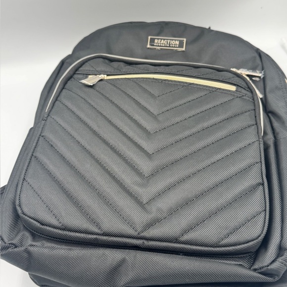 Kenneth Cole REACTION Women Chelsea Chevron 15" Laptop Tablet Backpack, Black - Picture 8 of 12